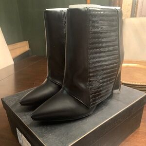 Azalea Wang Never A Bad Idea Wedge Raptor black Heeled Boots